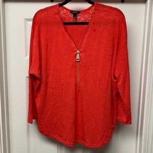 Alfani Dolman Sleeve Zip Front Knit Sweater